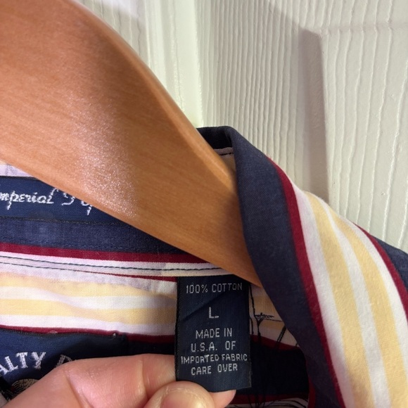 Gant Shirt Mens Large Blue Striped Button Down Sailor Imperial Poplin Salty Dog - Picture 5 of 13